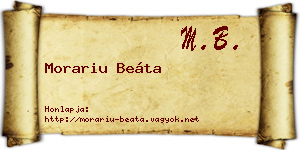 Morariu Beáta névjegykártya